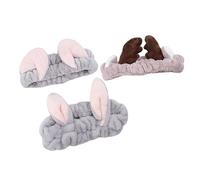 VALICLUD 3 Pièces Bandeau Peluche pour Filles Lot Noeud Antlers Oreilles de Lapin Oreilles de Chat pour Spa Yoga et Maquillage
