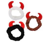 VALICLUD 3 Pièces Bandeaux de Maquillage Accessoires de Spa Forme de Corne de pour Laver Visage Réutilisables et Durables Noir Blanc