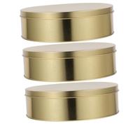 VALICLUD 3 Pièces Boîte Ronde Étain pour Biscuits et Bonbons avec Couvercle Lot de Boîtes Métalliques Légères et Solides pour Rangement de Friandises pour et Occasions Festives