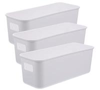 VALICLUD 3 Pièces Boîtier de rangement pour téléphone Conteneurs Cas boîte rangement caisse rangement caissons de rangement boites de stockage petite mallette en plastique blanche