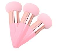 VALICLUD 3 Pièces Bouffée De Tête De Champignon Fondation Petit Poudre Éponge Fond De Teint Pour Maquillage Liquide Soin Du Visage Poignée Se Maquiller Tube En Aluminium Rose