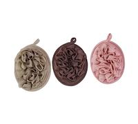 VALICLUD 3 Pièces Boule De Bain Filet Mousse Fleur Accessoire Suspendu Lot De Couleurs Unies Portable Café Foncé Rose Foncé