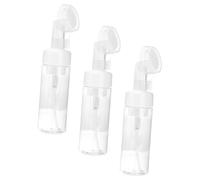 VALICLUD 3 pièces Bouteille Moussante Transparente avec Brosse Nettoyante Visage Rechargeable pour Soins Du Visage et Produits de Bain
