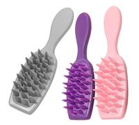 VALICLUD 3 Pièces Brosse de Massage Brosse Silicone Multifonction pour Shampooing Démêlage et Nettoyage Profond Accessoire Portable pour Soin des Cheveux