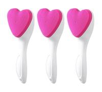 VALICLUD 3 Pièces Brosse Visage En Silicone Faire Ménage En Forme De Cœur Lavage Pour Suppression Brosse Nettoyante Visage Brosse Nettoyante Coeur Ton Pore