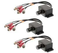 VALICLUD 3 Pièces Contrôleur Audio pour Caisson de Basses, Bouton de Réglage du Volume du Caisson de Basses avec Connecteur Audio, pour Amplificateur de Voiture, Noir, Plastique et Métal,