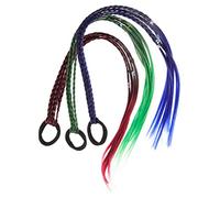 VALICLUD 3 Pièces Corde à Coiffure Colorée Accessoires De Cheveux Femmes Cheveux à Tresser Extensions De Cheveux Pour Femmes Queue De Cheval Ouah Bandes Fil Haute Température