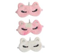 VALICLUD 3 pièces de Sommeil Peluche Licorne Couvre-yeux et Occultant pour Garçon Fille Étudiants et Sieste Bandeau Mignon et Décoratif Kit Sommeil Confortable