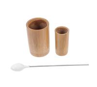 VALICLUD 3 Pièces Dispositif de coupe en bambou thérapie tasses corps ventouse massage de coupe fourniture ménagère trottoir Cupping corporel Brun