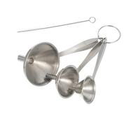 VALICLUD 3 pièces Entonnoirs Inox Mini avec Filtre Maille Fine et Brosse Entonnoir pour Transfert et Poudres Convient pour Remplissage Bouteilles Huile Vin et Épices Résistant et Pratique