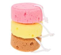 VALICLUD 3 pièces Éponge de Bain Exfoliante Mousse Boules Rondes Nid Abeille pour Nettoyage Corporel Doux Réutilisable et Générant une Mousse Riche Adaptée Adultes