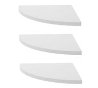 VALICLUD 3 pièces Étagère Murale Angle Éventail Blanche Lot de Tablette de Rangement pour Cuisine Salon et Bureau Support Mural Compact et Pratique Dimensions de Rayon