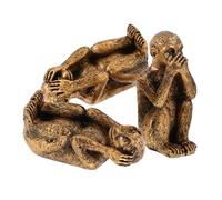 VALICLUD 3 pièces Figurines Animaux Résine Singes Sagesse Décor Maison Bureau Statuettes Artistiques Symboliques pour Étagère et Bureau