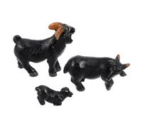 VALICLUD 3 pièces Figurines Miniatures de Chèvres Noires Résine Lot de Modèles Réalistes pour Décor Micro Paysage Ornement Ferme et Jardin Animaux Forêt Décoratifs