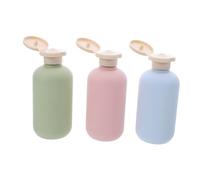 VALICLUD 3 Pièces Lot de Bouteilles de Voyage pour Cosmétiques Flacons Rechargeables avec Bouchon à Rabat Code Couleur Macaron pour Shampoing Gel et Lotion Anti-fuite et Pratique pour Soin