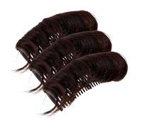 VALICLUD 3 Pièces Morceau De Sur Le Dessus De La Tête Bouchée De Cheveux Bosse De Cheveux Dark Brown Acrylique