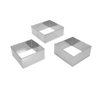 VALICLUD 3 pièces Moule à Biscuits Carré Acier Inoxydable Rouille Emporte Pâtisserie Non Adhésif pour Découpe Cookies Chocolat Fondant et Légumes Outil de Cuisson DIY Polyvalent