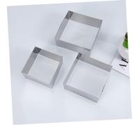VALICLUD 3 pièces Moules Pâtisserie Carrés Acier Inoxydable Lot de Emporte pour Biscuits Gâteaux et Dumplings Rouille Faciles à Nettoyer Découpe DIY pour Cuisine et Dessert