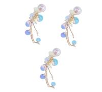 VALICLUD 3 Pièces Pendentif de Manucure Cristal Décoration de Vernis à Ongles Colorée avec Chaîne de Sequins et Pompon Ornement Élégant Sirène pour Diy Nail Art