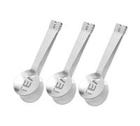VALICLUD 3 Pièces Pince à Sachets de Thé Acier Inoxydable Design Ergonomique avec Lettres Décoratives Multifonctionnelle pour Thé Glace et Snacks Poignée Antidérapante