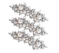 VALICLUD 3 Pièces Pinces à Cheveux Métal avec Strass Brillants Barrettes Décoratives Argentées pour Mariage Demoiselles Honneur et Usage Quotidien Accessoires Éclatants pour Femmes et