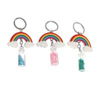 VALICLUD 3 pièces Porte-clés Arc-ciel Forme de et Étoile Accessoire pour Clés de Voiture Sac et Design Cartoon Léger Couleur Aléatoire Couleur Aléatoire