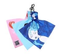 VALICLUD 3 Pièces porte-clés en tissu à lunettes Laissages de nettoyage de lunettes chiffon de nettoyage de verre nettoyeur d'objectif chiffon nettoyant Gernes de lunettes Tissu de fibres