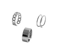 VALICLUD 3 pièces Set de Bagues Ouvertes Vintage Argenté pour Femmes Bijoux Élégants et Créatifs Décorations de Doigts Tendances