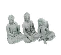 VALICLUD 3 pièces Statues Bouddha de Verte Décoration Intérieure et Extérieure pour Jardin Salon Entrée Sculpture Méditation Asiatique pour Harmonie et Calme