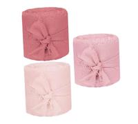 VALICLUD 3 Rouleaux Ruban Chiffon Frangé Large Rose Diy Mariage Invitations Décorations Bouquet Fleurs Shower