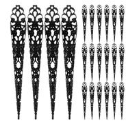 VALICLUD 30 Pièces Bagues D'ongles Noires D'halloween en Fer Design Ajouré Unique et Ouverture Réglable pour Fêtes et Performances