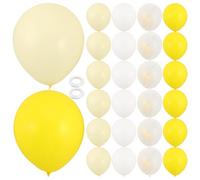 VALICLUD 30 Pièces Ballons 2 Rubans en Latex Jaune et Blanc D'anniversaire Résistants et Solide pour Fête Thème Tournesol pour Décoration Joyeuse