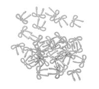 VALICLUD 30pièces Breloques Pour Ongles Forme De Nœud Décorations Nail Art Argentées Accessoires Mignons En Métal