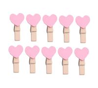 VALICLUD 34 pièces Pinces Murales Bois Rose Forme de Cœur pour Décoration Photo et Suspension Murale Clips Décoratifs pour Chambre Ado et Panneau Bois Décoratif