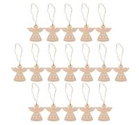VALICLUD 36 Décorations de Noël en Bois Brut à Peindre, Formes D'anges Vierges à Suspendre, Lot de 6 Paquets de 6 Pièces, Pendentifs DIY pour Décoration Festive de Sapin et Intérieur