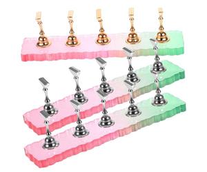 VALICLUD 3ensembles Support à Faux Ongles à Pression Présentoir à Ongles Artificiels Support Pour Peindre Entraînement Pour Nail Art