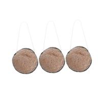 VALICLUD 3pièces Disques Exfoliants pour Visage Éponge Nettoyante Double Face à Graines de Noix de Bambou pour Nettoyage Profondeur et Démaquillage Réutilisable