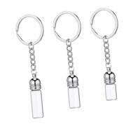 VALICLUD 3pièces Flacons Parfums Miniatures Verre Avec Bouchons Acryliques Argentés Porte-clés Suspendus Étanches Pour Huiles Essentielles Bouteilles Rechargeables Résistantes Et Décorative