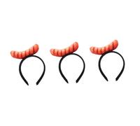 VALICLUD 3pièces Headband Humoristique Simulacre De Nourriture Accessoire De Photo Pour Fête Cosplay Et Maquillage -tête Original Forme De Hot-dog