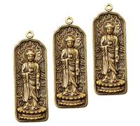 VALICLUD 3pièces Porte-clés Laiton Avec Pendentifs Bouddha De Breloques Décoratives Pour Clés Et Accessoires Charm Diy Élégant