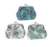 VALICLUD 3pièces Set Pochettes Vintage De Palmier Tropicales Petits Porte-Monnaie pour Femmes Et Garçon Fille Idéales pour Usage Quotidien