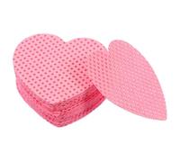 VALICLUD 4 Boîtes Boîtes de Lingettes Coton Sans Forme de Cœur Tampons Démaquillants Doux pour Ongles et Faux Cils pour Dissolvant de Colle Gel et Manucure Rose