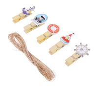VALICLUD 4 Packs de Clips Photo en Bois D'ancre de Bateau Colorée, Porte-Photos Pratique Corde, pour Mariage et Anniversaire
