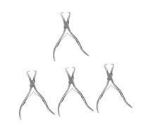 VALICLUD 4 Paires Pince à extensions de cheveux pince à cheveux kératine humain Outils d'extension de cheveux Fouilles d'extension de cheveux pour les perles Acier inoxydable