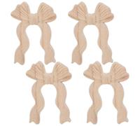 VALICLUD 4 Pièces Appliques Décoratives en Bois Sculpté Style Européen Noeud Beige, Qualité Artisanale Résistante pour Chambre et Armoire Élégante