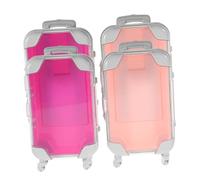 VALICLUD 4 Pièces Boîte à Faux Cils Transparente Mini Valise Maquillage Roulante Compacte Organisateur de Cils Voyage Léger et Pratique Rangement Cosmétiques Portable