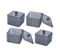 VALICLUD 4 Pièces boîte de Rangement pour Coton-Tige Support de Tampon de Maquillage conteneur de Stockage avec Couvercle étui à Coton-Tige Organisation de Salle de Bain Acrylique Noir