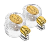 VALICLUD 4 Pièces Bouteille d'eau Bénite en Verre, Mini, Relief Rose | Usage Personnel, Cérémonies Religieuses, Format Voyage, Design Élégant, Goût Noble, pour Catholiques et Chrétiens