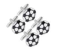 VALICLUD 4 pièces Boutons Manchette Football Cuivre pour Homme Lot de Design Rond Original Élégants pour Chemises Business Mariage et Cérémonie Accessoires Mode pour Fans et