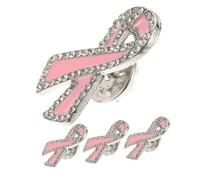 VALICLUD 4 pièces Broche Ruban de Cristaux Alliage pour Femmes Symbole Sensibilisation Cancer Du Sein et Sida Épingle Revers Élégante pour Journée Mondiale de Lutte Cancer